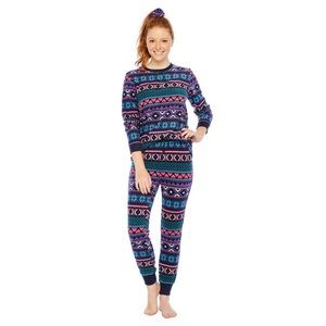 New Womens 2 Piece Pajamas PJs Set with Matching Scrunchie